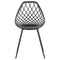 Beliani Set of 2 Dining Chairs Black Synthetic Seat Black Metal Legs Net Design ...