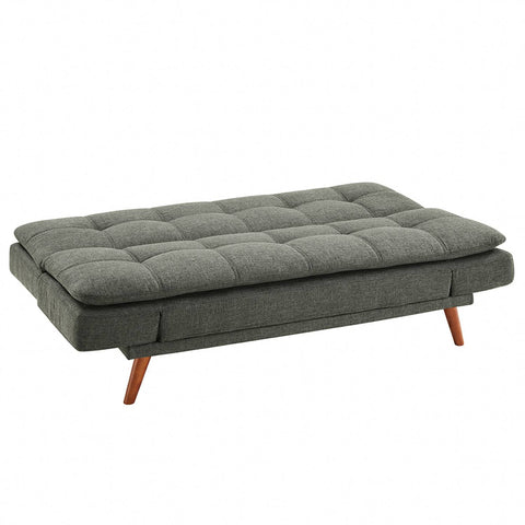 Declan 3 Seater Fabric Sofa Bed With Wooden Legs - Light Grey