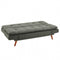 Declan 3 Seater Fabric Sofa Bed With Wooden Legs - Light Grey
