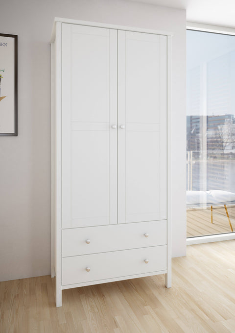 Tromso 2 Door 2 Drawer Wardrobe - Off White