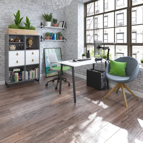 Sparta Straight Desk With A-Frame Legs - White 1200mm