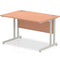 Impulse 1200 x 800mm Straight Desk White Top Black Cantilever Leg