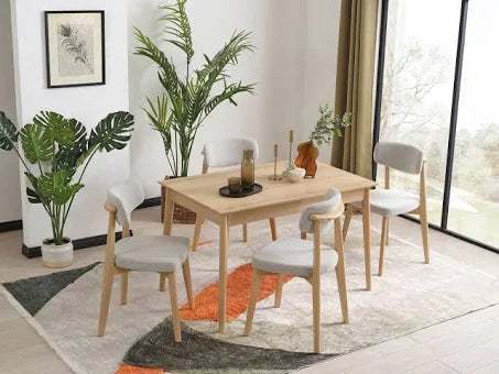 Classic Extendable Dining Table Set Table + Set of 4 Chairs
