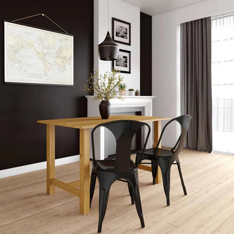 Dorel Finn Metal Furniture Black Set of 2 Dining Chair