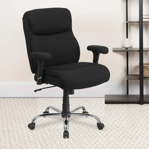 Flash Furniture Hercules Series Big Tall 400 Lb Rated Black Fabric Swivel Task ...