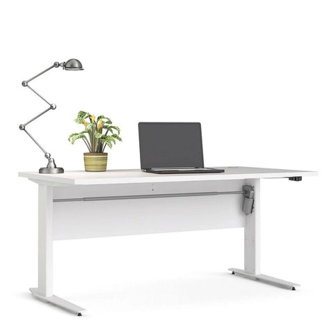 Prima Desk 150 cm in White with White Legs