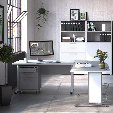 Prima Desk 150 cm in White with White Legs