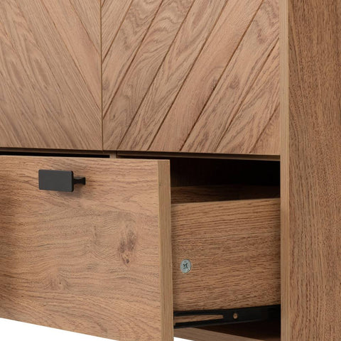 Seconique Leon 3 Door 2 Drawer Medium Oak Effect Wardrobe