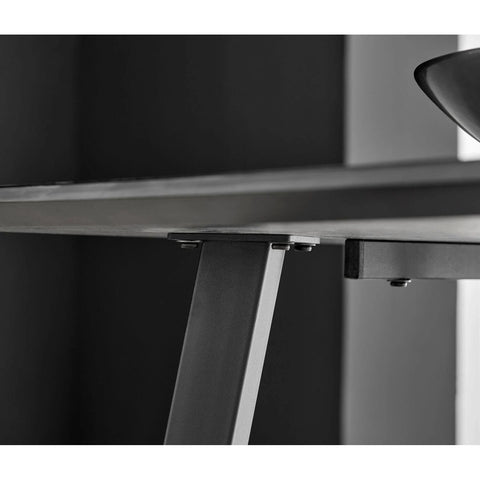 Furniture Box Carson White Marble Effect Dining Table and 6 Black Milan Gold Leg ...