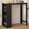 Living and Home Black Storage Bar Table