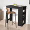 Living and Home Black Storage Bar Table