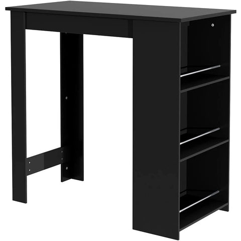 Living and Home Black Storage Bar Table