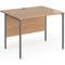 Contract 25 Straight Desk with Graphite H Frame Leg 1000mm x 800mm Beech Top