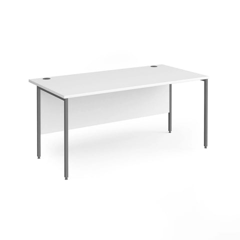 Contract 25 Straight Desk with Graphite H Frame Leg 1000mm x 800mm Beech Top