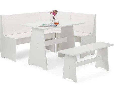 Julian Bowen Newport Corner Dining Set with Storage Bench White