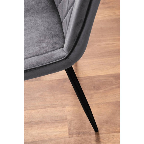 Pivero 6 White Dining Table and 6 Pesaro Black Leg Chairs - Grey