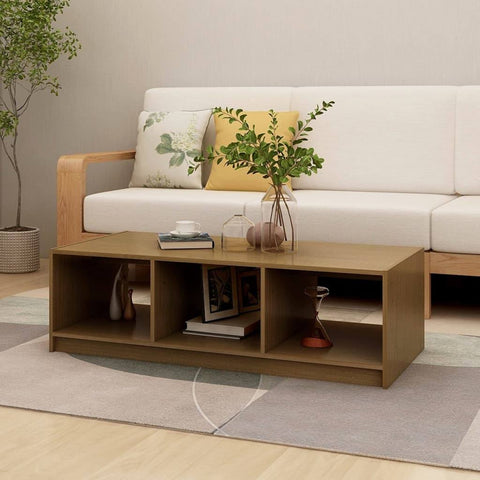 vidaXL Coffee Table White 110x50x34 cm Solid Pinewood