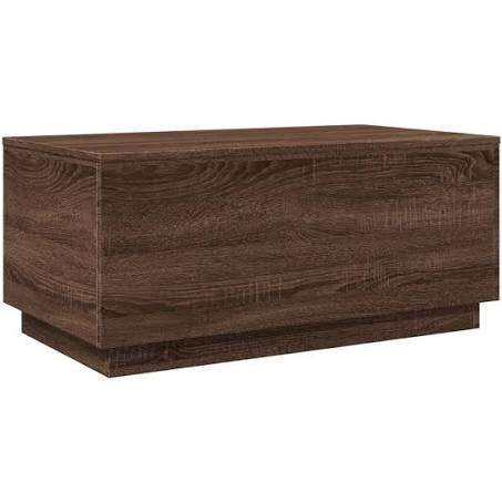 vidaXL Coffee Table with LED Lights Brown Oak 90x50x40 cm