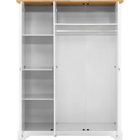 Seconique Toledo 3 Door Wardrobe Bedroom Set - White/Oak
