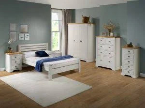 Seconique Toledo 3 Door Wardrobe Bedroom Set - White/Oak