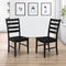 Black Ladder Back Wood Dining Chairs, Set of 2