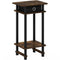 End Table with Bin by Furinno No Tool Assembly Amber Pine Black Living Room