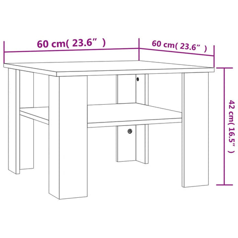 vidaXL Coffee Table Concrete Grey 60x60x42 cm Chipboard