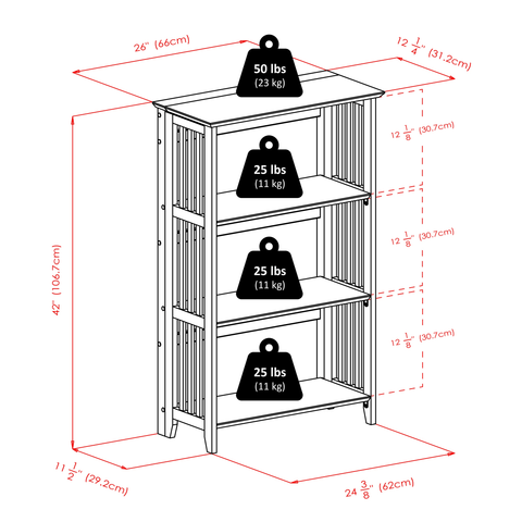 Winsome Wood Mission 4-Tier Shelf