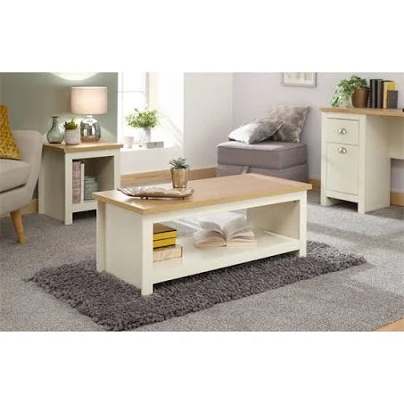 GFW GFW Lancaster Coffee Table with Shelf - Cream