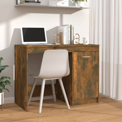 vidaXL Desk 100x50x76 cm Engineered Wood, Smoked Oak