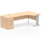 Dynamic Impulse 1800mm Right Crescent Desk Maple Top Silver Cable Managed Leg ...