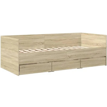 vidaXL Daybed with Drawers Sonoma Oak 90x200 cm Engineered Wood