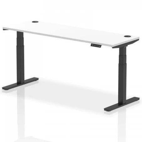 Dynamic Air 1800 X 600mm Height Adjustable Desk White Top Cable Ports