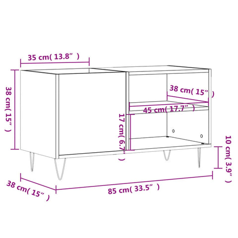 vidaXL Record Cabinet Sonoma Oak 85x38x48 cm Engineered Wood