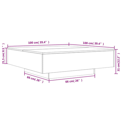 vidaXL Coffee Table Concrete Grey 80x80x31 cm Engineered Wood