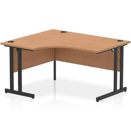 Impulse 1400mm Left Crescent Desk Cantilever Leg Oak / Black
