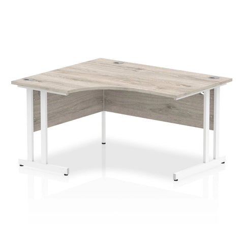 Impulse 1400mm Left Crescent Desk Cantilever Leg Oak / Black
