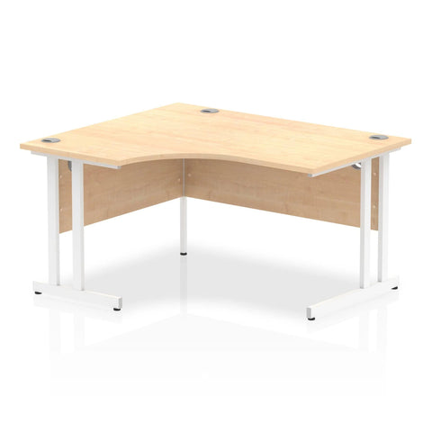 Impulse 1400mm Left Crescent Desk Cantilever Leg Oak / Black