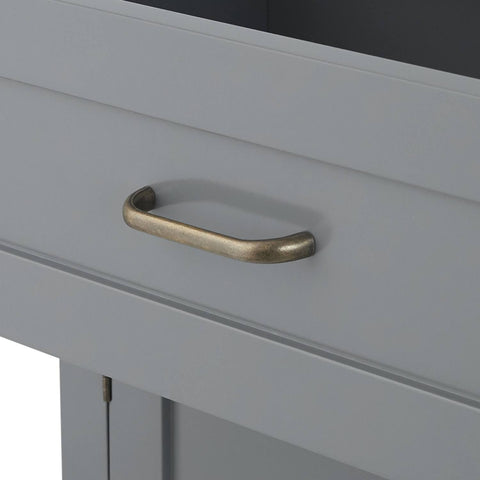 Teamson Home Mercer Wooden Bathroom Floor Storage Cabinet Drawer Grey