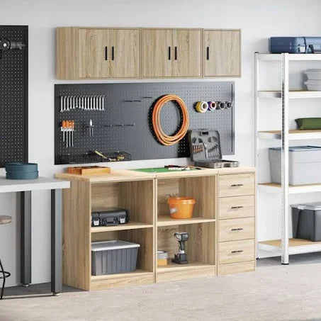 vidaXL Garage Cabinets 6 Pcs Sonoma Oak Engineered Wood