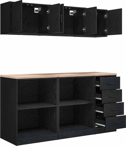 vidaXL Garage Cabinets 6 Pcs Sonoma Oak Engineered Wood