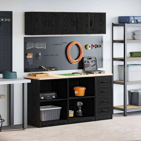 vidaXL Garage Cabinets 6 Pcs Sonoma Oak Engineered Wood