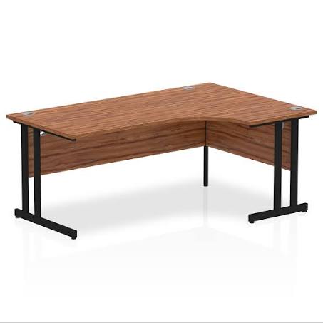 Impulse 1800mm Right Crescent Desk Cantilever Leg Walnut / Black