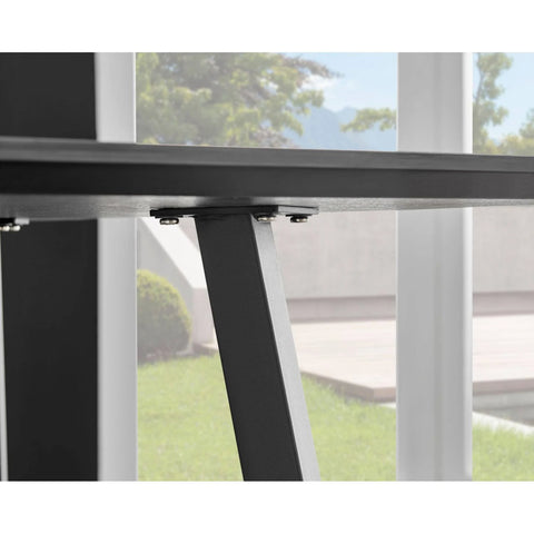 Furniture Box Carson White Marble Effect Dining Table and 4 Light Grey Nora Black ...