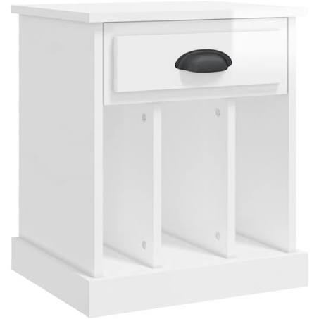 vidaXL Bedside Cabinet High Gloss White 43x36x50 cm
