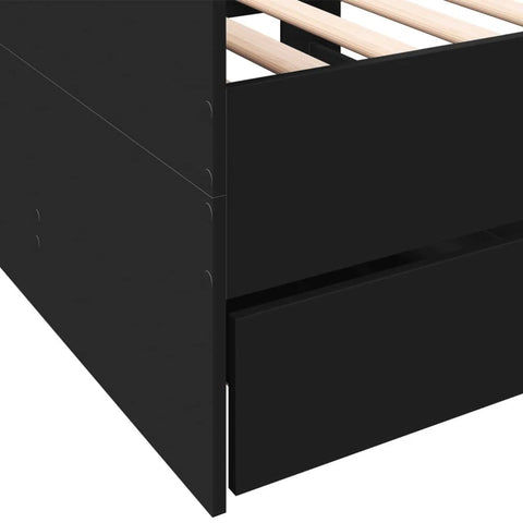 vidaXL Daybed with Drawers Black 75x190 cm Engineered Wood