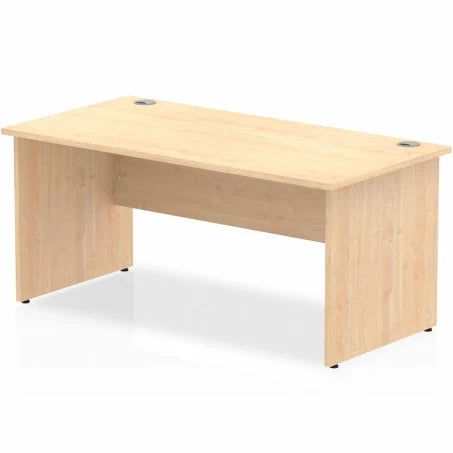 Impulse 1600mm Straight Desk with Wooden Panel Legs Maple Ref I000439 OE