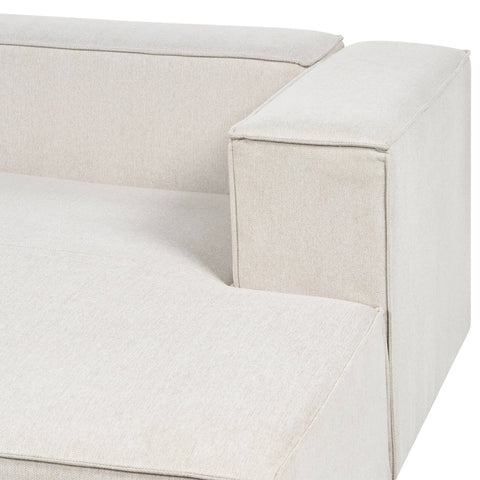Left Hand 2 Seater Corner Sofa Beige Fabric Uoholstered Track Armrests ...