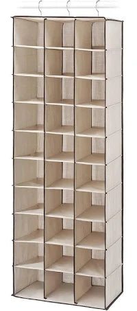 Whitmor 30 Section Hanging Shoe Shelves, Tan