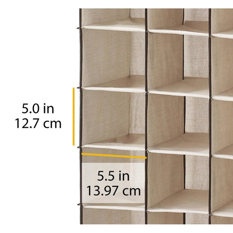 Whitmor 30 Section Hanging Shoe Shelves, Tan